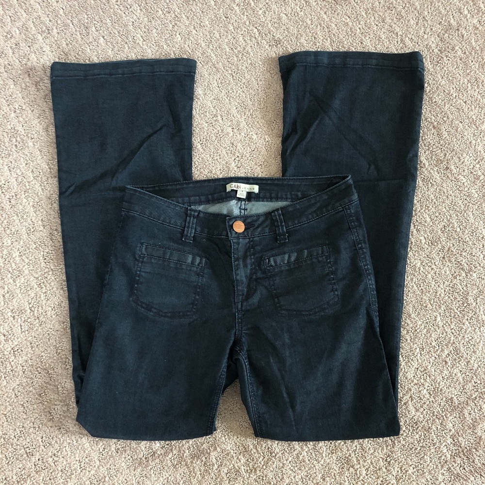 Cabi 146R Farrah Dark Flare Trouser Jeans, Size 4